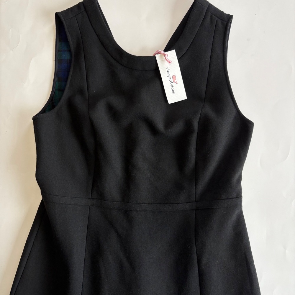 Vineyard Vines Womens 8 Black Fit & Flare Dress Sleeveless Casual Round Neck NWT